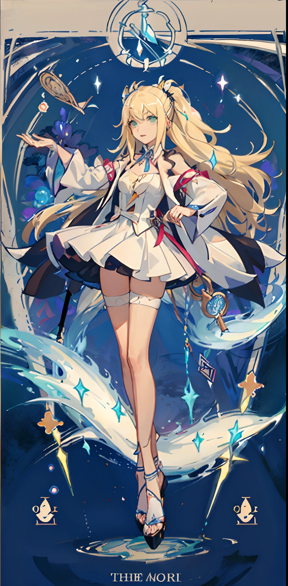 (Golden Ratio: 1.2),(Rose Graffiti:1.2),(Fault Color:1.3),[(White:1.4)::10],(Full-body:1.2),(Ultra Detail:1.3),(Tarot:1.6),(Magician:1.6),(Magician: Tarot): 1.6), (Paper: 1.2), (Fairy: 1.6), (Fairy Wings: 1.2), Full body, standing in the air, (Cool: 1.2), (Red Long Hair),(Butterfly Hair Ornament),( Floral Hair Ornament: 1.0),((Sandals,Rocket)),(Colorful Cocktail Long Dress:1.0)+ (Loose Sleeve Coat:1.3)+(Floating Colorful Tassel and Ribbon: 1.2),(White Stockings: 1.2),(Multicolored Ink Paper Flowers Growing on Face:1.2),(Colorful Flower Sea:1.3),(Chaotic Geometric Image:1.3 ), (Negative space: 0.8), (Drawing board: 1.3), (Ether Colorful Ink Flow: 1.3)