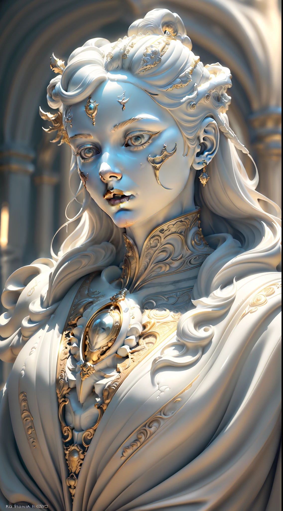 High-detail RAW color art, animation, marble skin of a car, high angle, marble statue, (((ultra-detailed elegant))), white skin, magical atmosphere, (focus on face), (detailed skin, texture (intricately detailed, fine detail, hyper-detailed), ray tracing, subsurface scattering, soft diffuse lighting, shallow depth of field sharp-focus bokeh