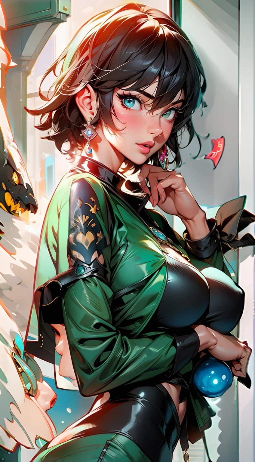 [Fubuki] , Fubuki (one-punch man), flirty, genshin impact sticker,gouache,by Rebecca Guay, color Transparency, anime, bokeh background, happy feeling, backlighting, 8k, high quality, Japanese freshness, (huge breasts), sexy body, earrings, glowing eyes, face forward, cleavage, Sexy pose,Masterwork, Best Quality, ultra-detailed, masterpiece, 8k, dynamic lighting, midnight, night market, street food, Beautiful Fubuki (One-Punch man) super hot, flirty, seductive, nsfw, huge breasts, sexy body, tattoos, jewellery, sports bra, yoga pants, nipples, ((nsfw)), crop top, Curvy slim,