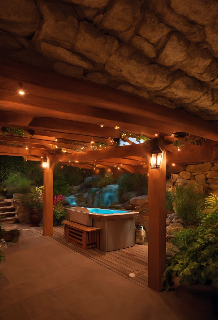 An outdoor basement, exalando uma energia roxa.