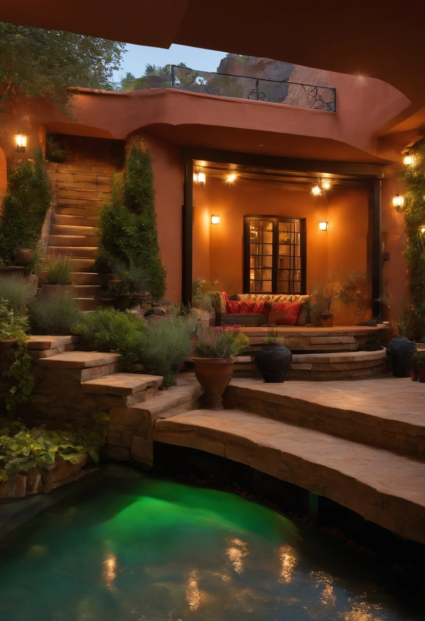 An outdoor basement, exalando uma energia roxa.