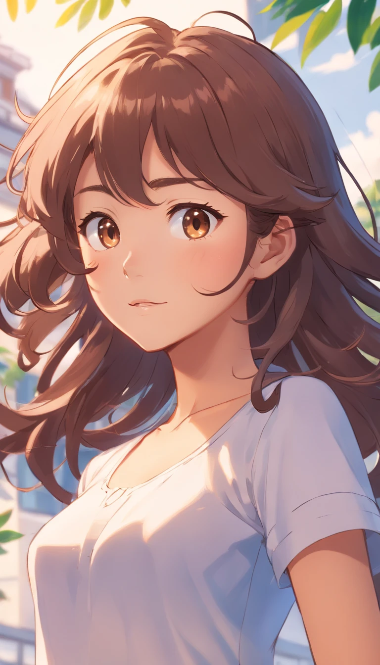 A childlike soul of feminine features with curly dark hair with brown skin color, vestida de branco, estilo personagem de livro infantil, curiosa, charismatic, displaying multiple expressions and positions on a white background, The lighting, Cinematic lighting, ..3d, ultra-detalhado, 8k