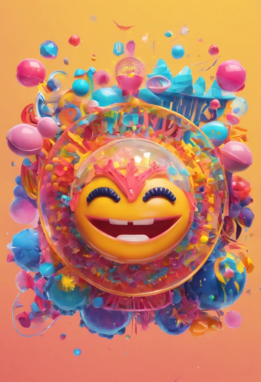 The music festival poster has an image of the artist in the center, along with the festival's lettering and logo, and a jellyfish and large bubbles.