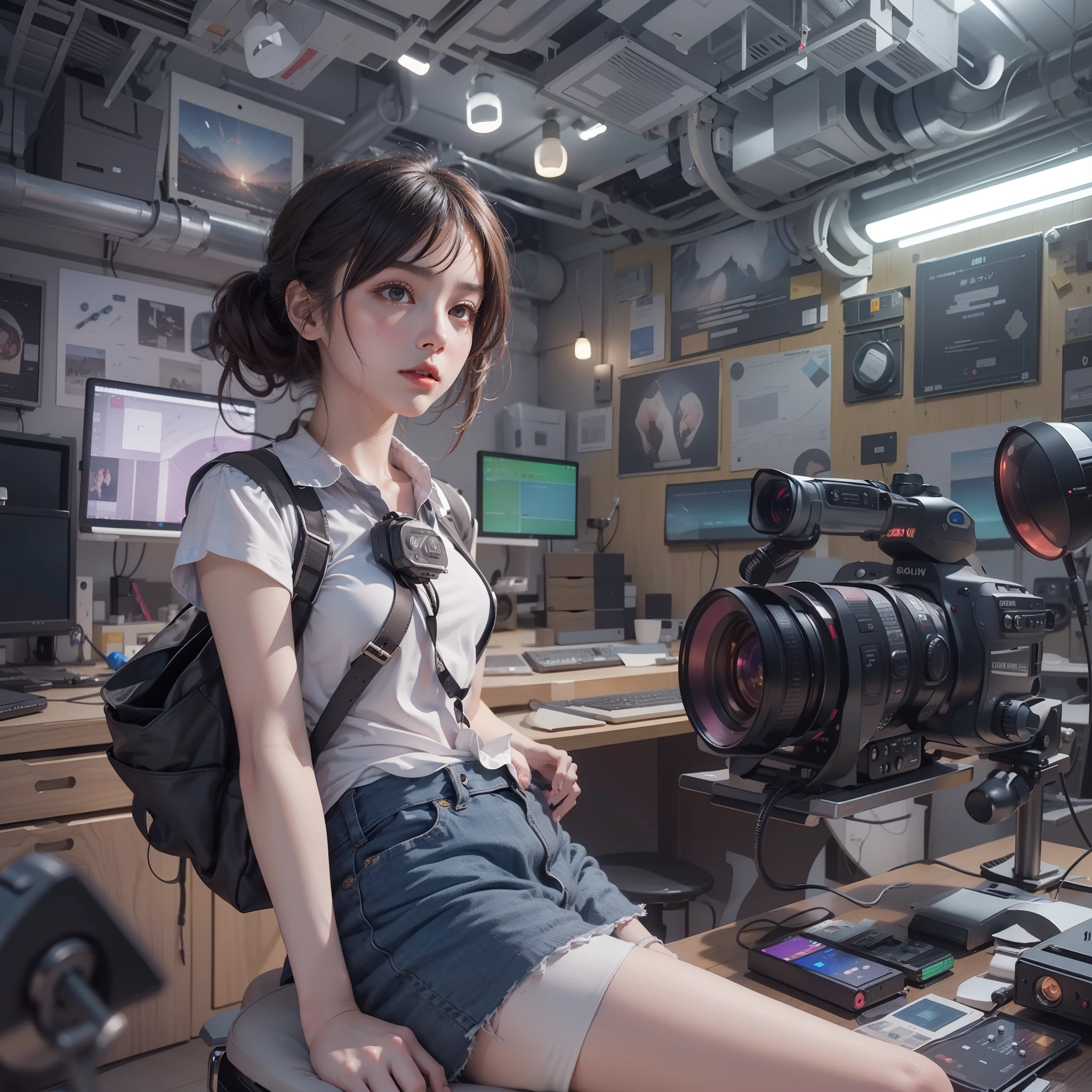 masutepiece, Best Quality,(masutepiece) , (Best Quality) , (reality: 1.3) , Photorealistic, Octane Rendering, (Surreal: 1.2) , Perfect features,
Modern Daily, (High School Girl Anchor Blush Live 1.5) , (Hands between legs 1.5) , Slight shaking, Recording, camera, Live broadcasting equipment, (Electronics 1.2),(Live Electronics Broadcast Room 1.5),(maturefemale),
Original, highly detailed wallpaper, very detailed illustration, (1 girl) ,(The best lighting) , (super complex details) , 4K unified, (super-detailed CG: 1.2) , (8K: 1.2),