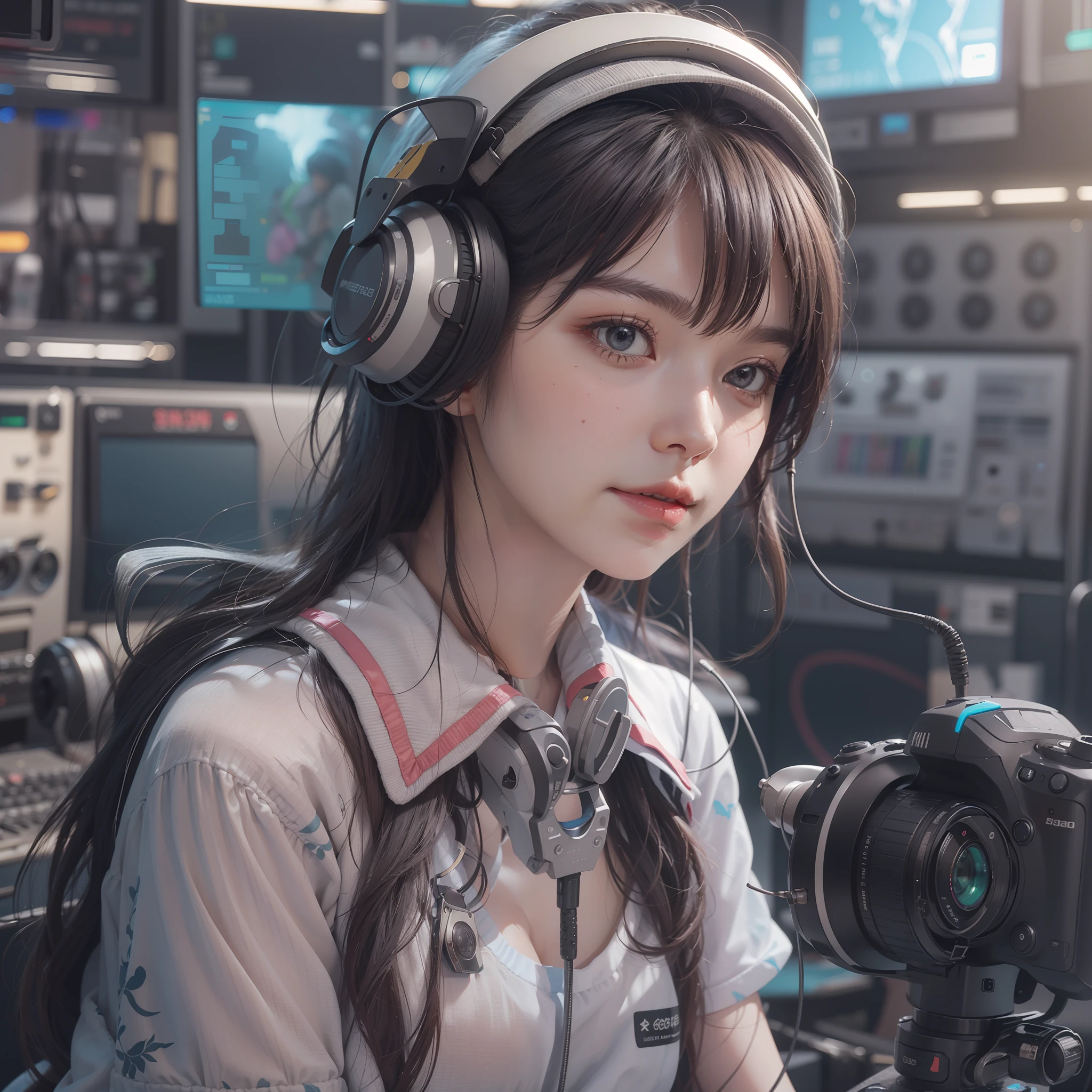 masutepiece, Best Quality,(masutepiece) , (Best Quality) , (reality: 1.3) , Photorealistic, Octane Rendering, (Surreal: 1.2) , Perfect features,
Modern Daily, (High  Girl Anchor Blush Live 1.5) , (Hands between legs 1.5) , Slight shaking, Recording, camera, Live broadcasting equipment, (Electronics 1.2),(Live Electronics Broadcast Room 1.5),(maturefemale), 
Original, highly detailed wallpaper, very detailed illustration, (1 girl) ,(The best lighting) , (super complex details) , 4K unified, (super-detailed CG: 1.2) , (8K: 1.2)，