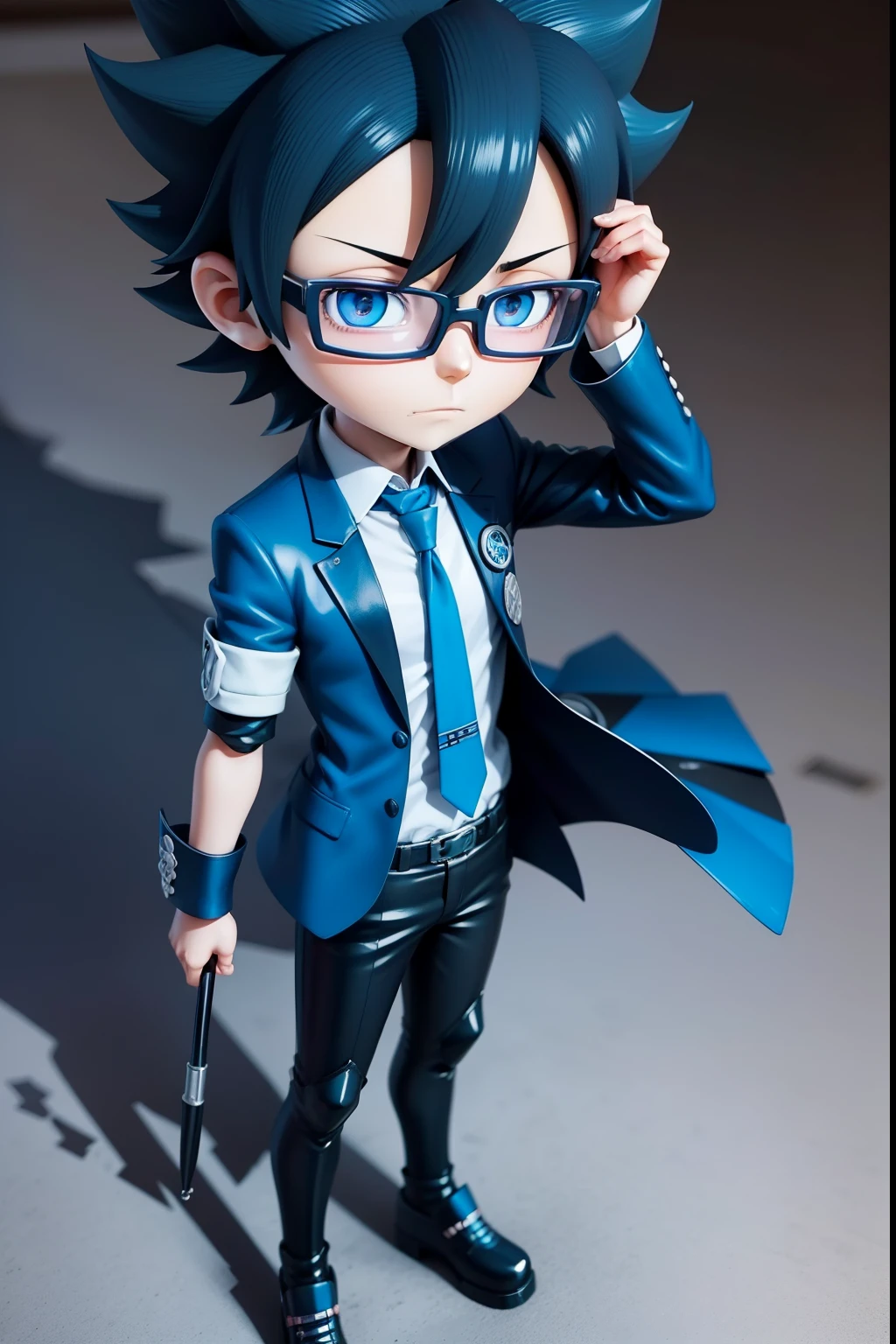 avatar，3D cartoon，Anime boy looking at the camera with glasses and tie, inspired by Okumura Togyu, anime moe art style, 2 d anime style, Tall anime guy with blue eyes, inspirado em Okumura Masanobu, Anime boy, young anime man, made with anime painter studio, [[[[grinning evily]]]], With glasses