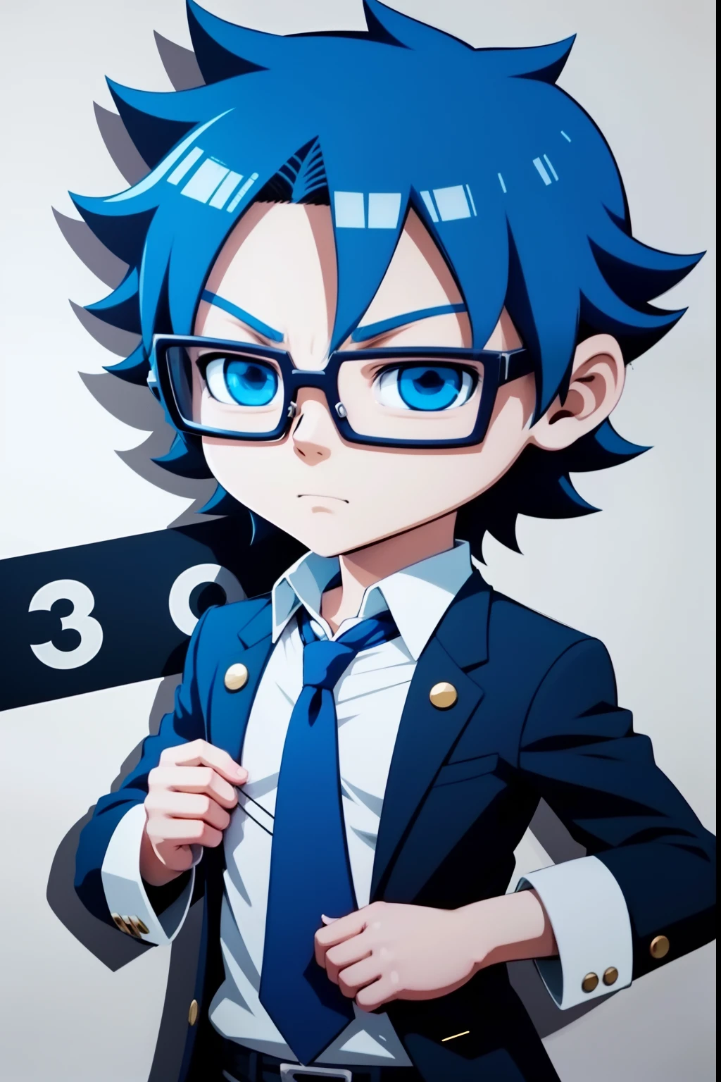 avatar，3D cartoon，Anime boy looking at the camera with glasses and tie, inspired by Okumura Togyu, anime moe art style, 2 d anime style, Tall anime guy with blue eyes, inspirado em Okumura Masanobu, Anime boy, young anime man, made with anime painter studio, [[[[grinning evily]]]], With glasses