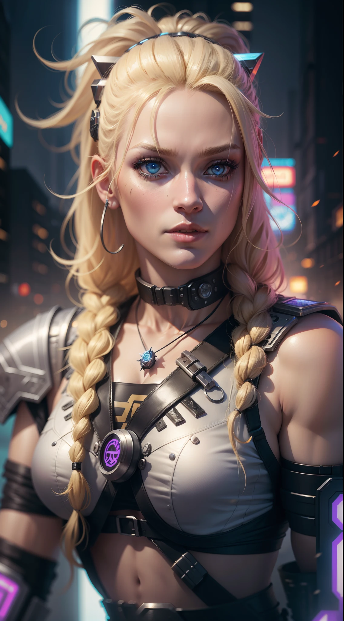 (best quality), (top quality), (8k), (3d), (masterpiece), (dark), (full body), (melancholy), (sadness), (agony), (terror), (horror), (psychedelic), (cyberpunk), (dark), (bright colors), (vibrant colors), (neon), (neon colors), (realistic photo), (real photo), (real woman), (real woman), (realistic woman), real woman, full body, cyberpunk, bloodstained, white light blonde hair, white eyes, in a sandy desert, Mad Max, dark and terrifying. --auto --s2