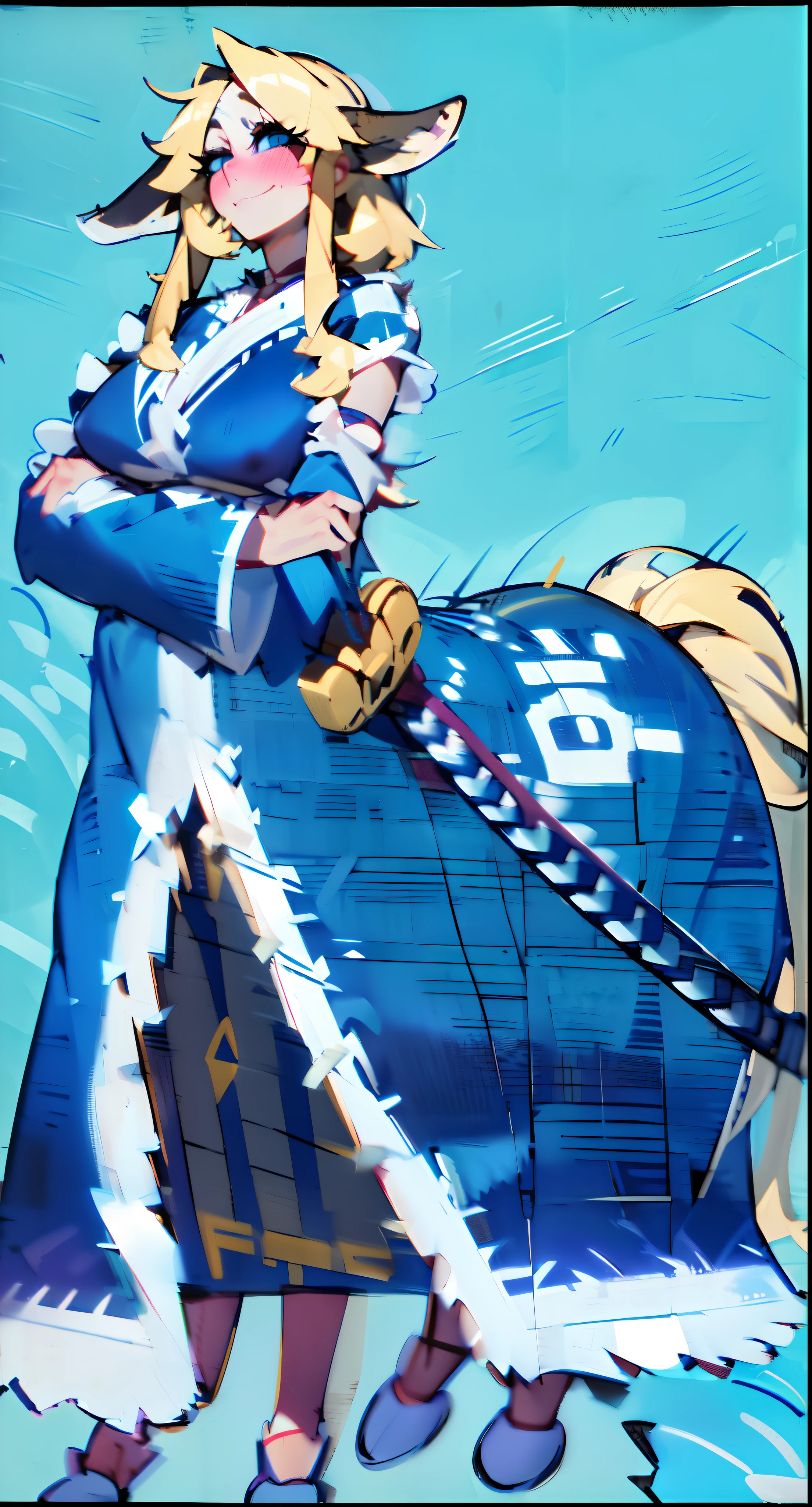 naughty, blue eyes, long eyelashes, thin eyebrows, wide smile