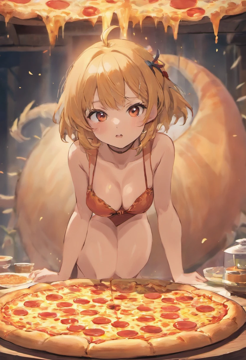 Pizza and dinosaur combo,Cute big breasts,