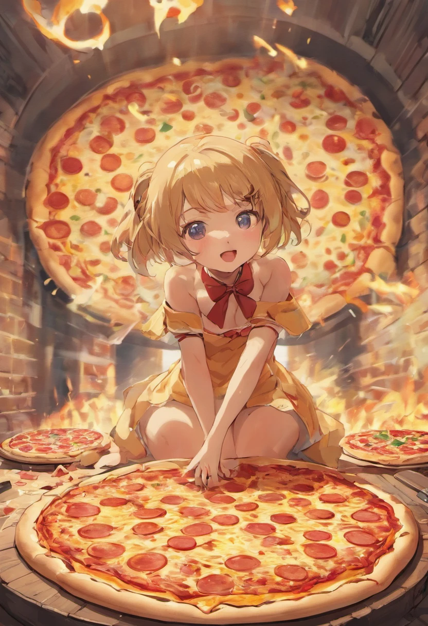 Pizza and dinosaur combo,Cute big breasts,