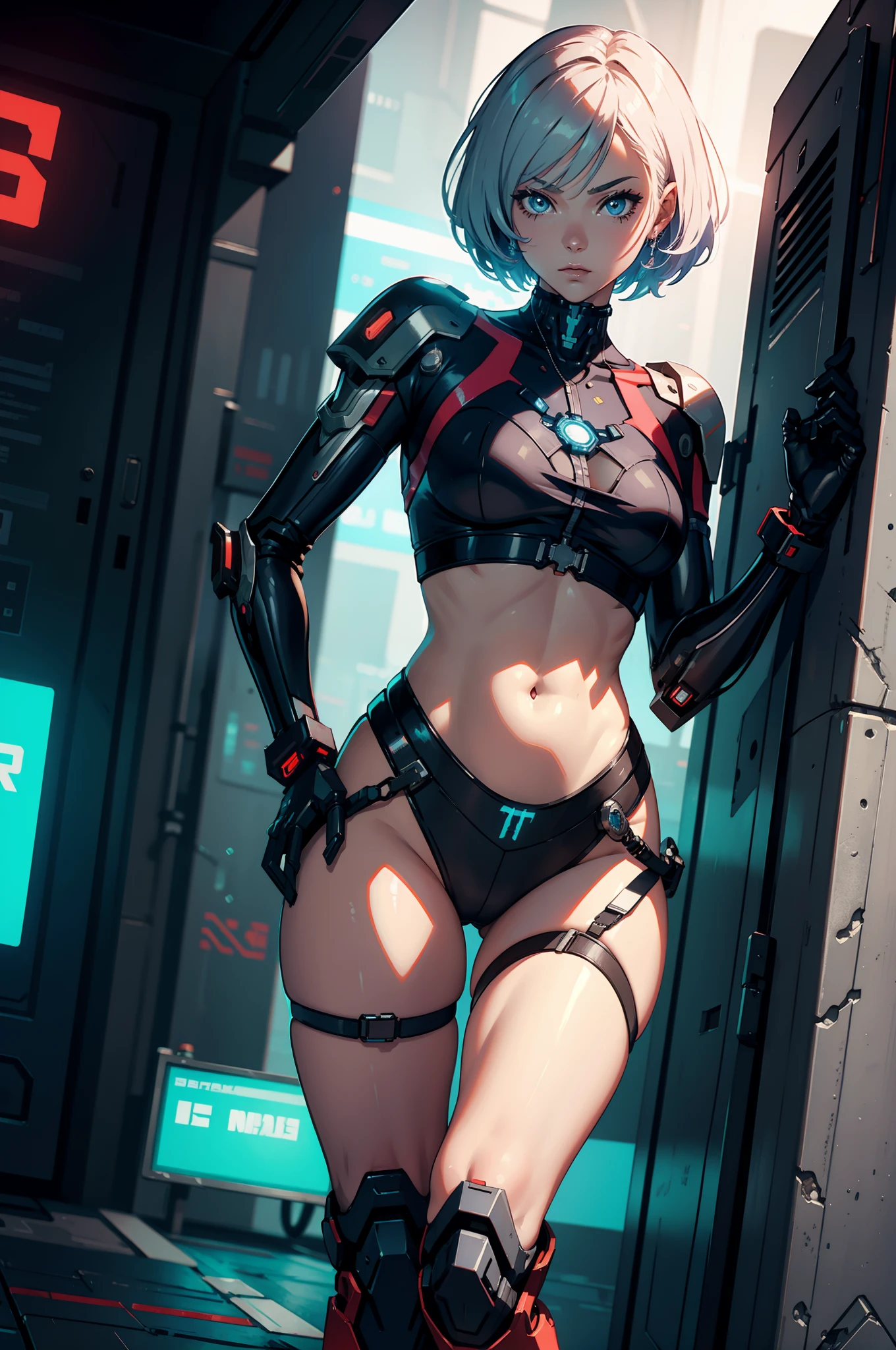 Cyberpunk Mecha Girl Driving Extremely detailed 4K Future World Short Hair Sexy Epic Drawing