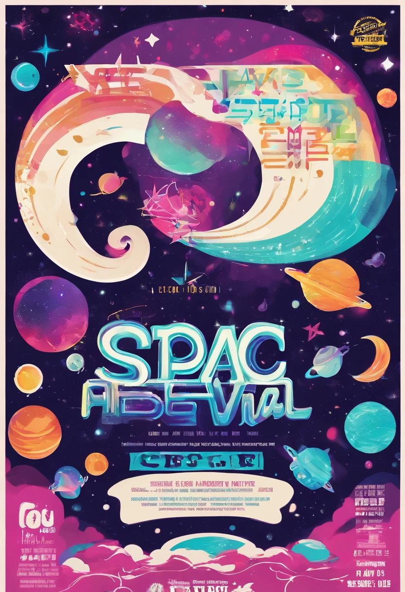 The music festival poster , name festival is age fun3, Bold letters and event logo, jellyfish and big bubbles, Six musicians in the center of the picture