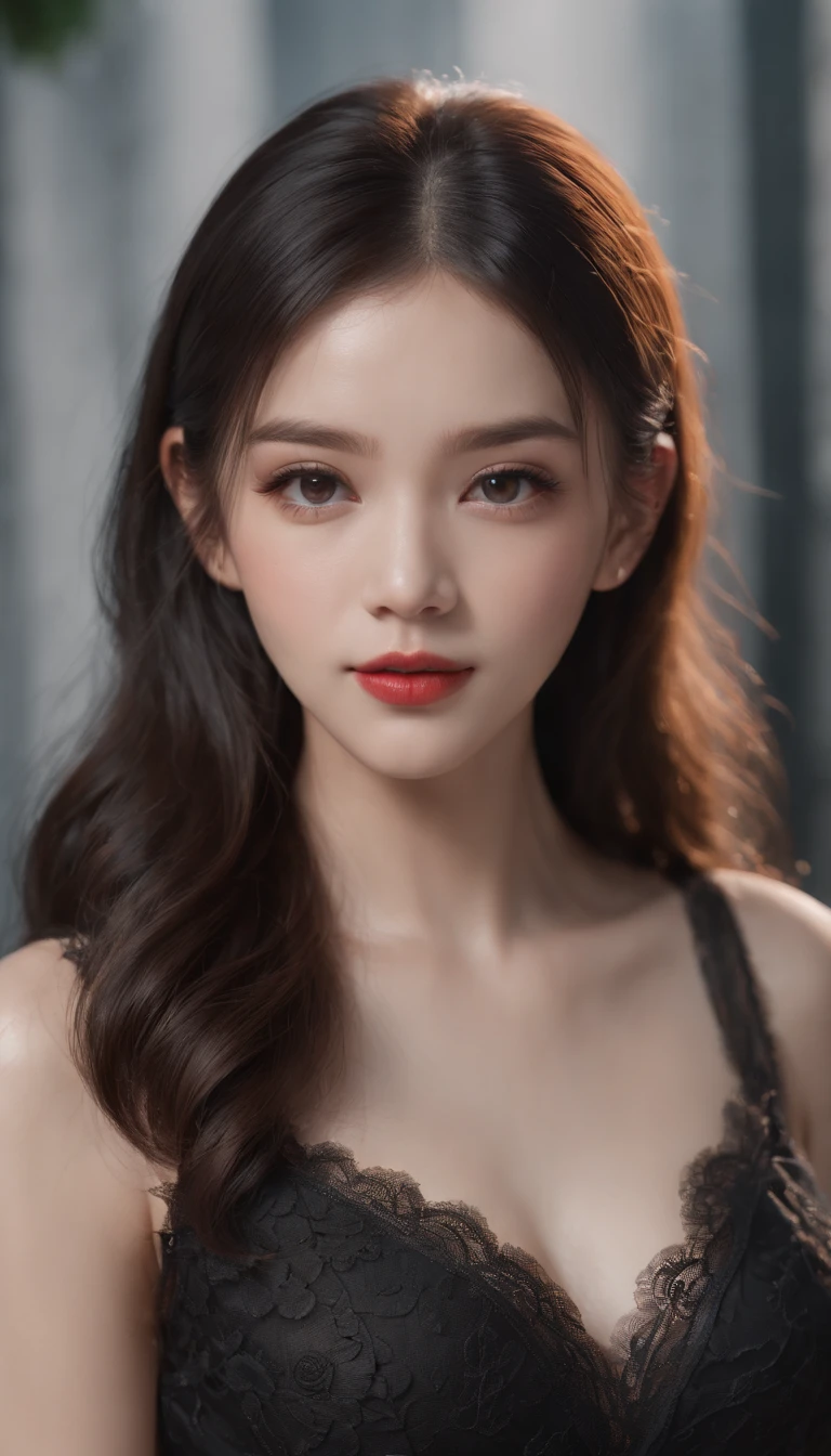 (Bokek effect), RAW, full body caption, 1girl, 19 years old posed for a photograph showing her long legs and feet, the body is pretty, (very huge siliconed boobs, barefooted and wearing comfy black lingerie), (((dark makeup, red nails and pale skin))), (eyeliner, soft blush and shadows), illuminated place, sharp light come from a right light ahead hear and behind a white white wall, (professional photography), (best quality:1.5), (shredded and cropped light brown hair), (delicate cheek, matte eyeliner, textured skin, [hyper realistic], full body close, 300mm, soft focus , film grain:1.2