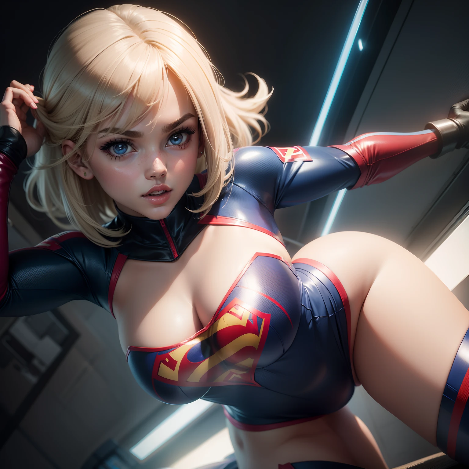 Super girl pelada soltando raio lazer pelos olhos