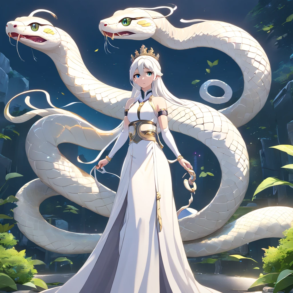 symetrical composition,Epic lighting,wind and cloud special effects,Pixar style super cute (anthropomorphic White Snake:1.5), wearing hanfu and crystal crown, standing, charming big eyes, lovely tail, standing, surreal, super fine, luxurious, elegant standing, charming big eyes, lovely tail, standing, surreal,/imagine prompt: insanely detailed and intricate, hypermaximalist, elegant, ornate, hyper realistic, super detailed super detailed, luxurious, elegant, complex, gorgeous, illusory engine, octane rendering, 8K, VRAY surrealism