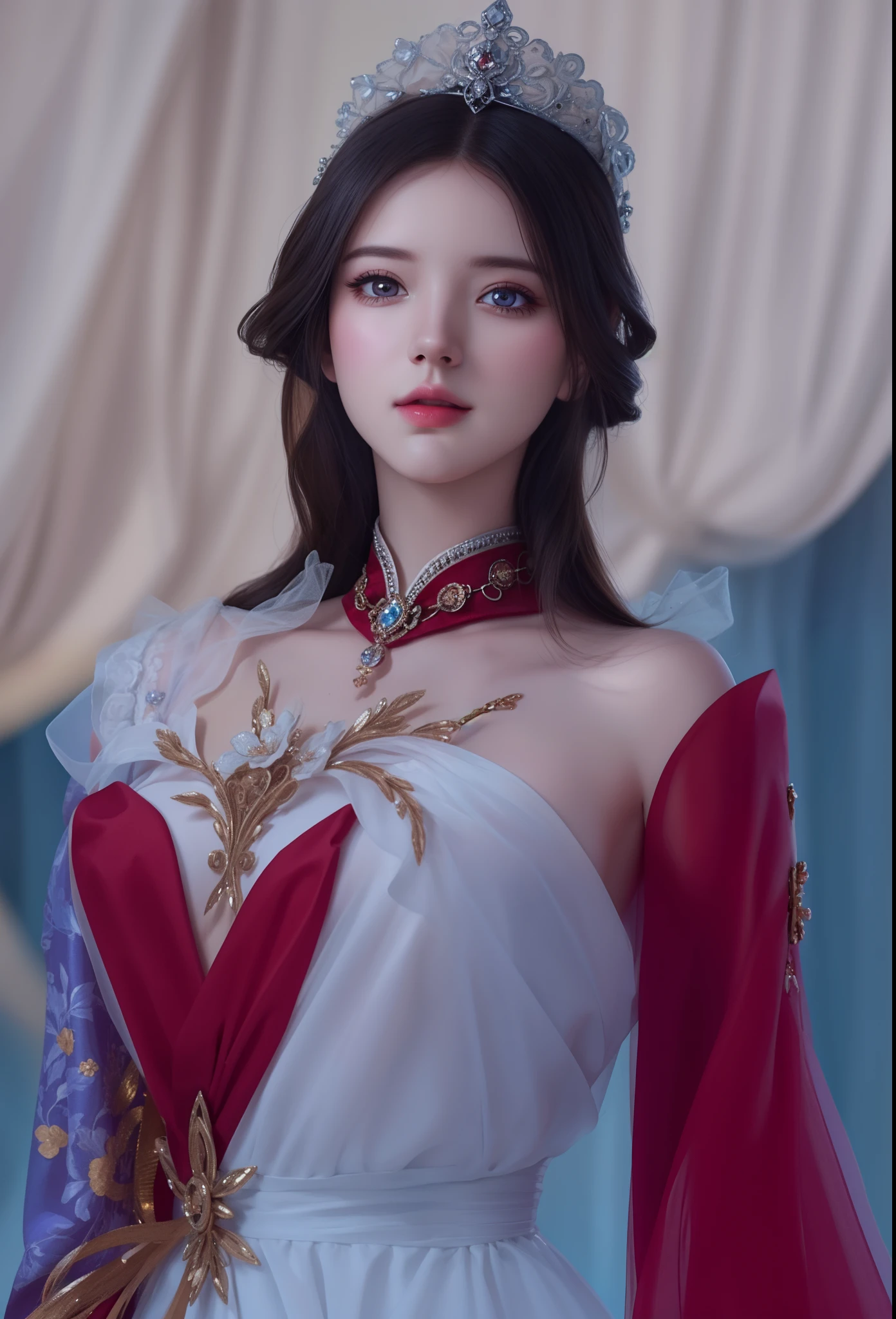 (hyperrealistic), (illustration), (high resolution), (8K), (extremely detailed), (best illustration), (beautiful detailed eyes), (best quality), (ultra-detailed), (masterpiece), (wallpaper), (photorealistic), (natural light), (rim lighting), (detailed face), (high detailed realistic skin texture), (anatomically correct), (solo), (1 girl), (high detailed realistic hair), (black hair:1.2), (heterochromic eyes), (detailed brown eyes), (sparkling eyes), (small moles under the eyes), (realistic big breasts:1.5), (exposed nipple breasts:1.35), (long legs), (slender abs), (dynamic pose), (closed tiny mouth:1.3), nsfw,