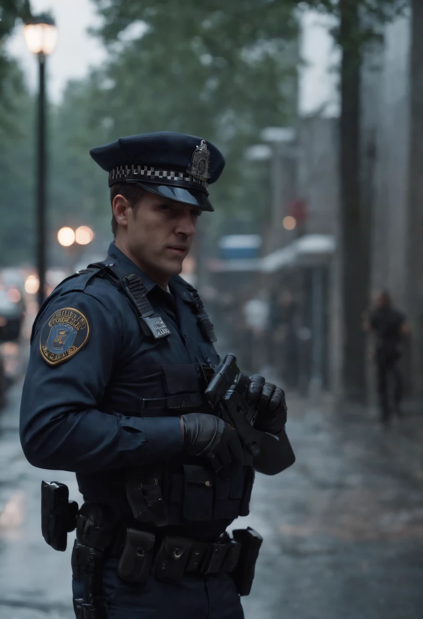 Resident Evil Raccoon City Police Department as an 80s movie scenario