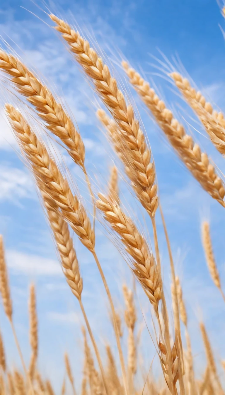 Masterpiece, best quality, (very detailed CG unified 8k wallpaper) (best quality), (best illustration), (best shade) naturally harvested wheat, super detailed, harvester, white clouds, blue sky, no humans --v6