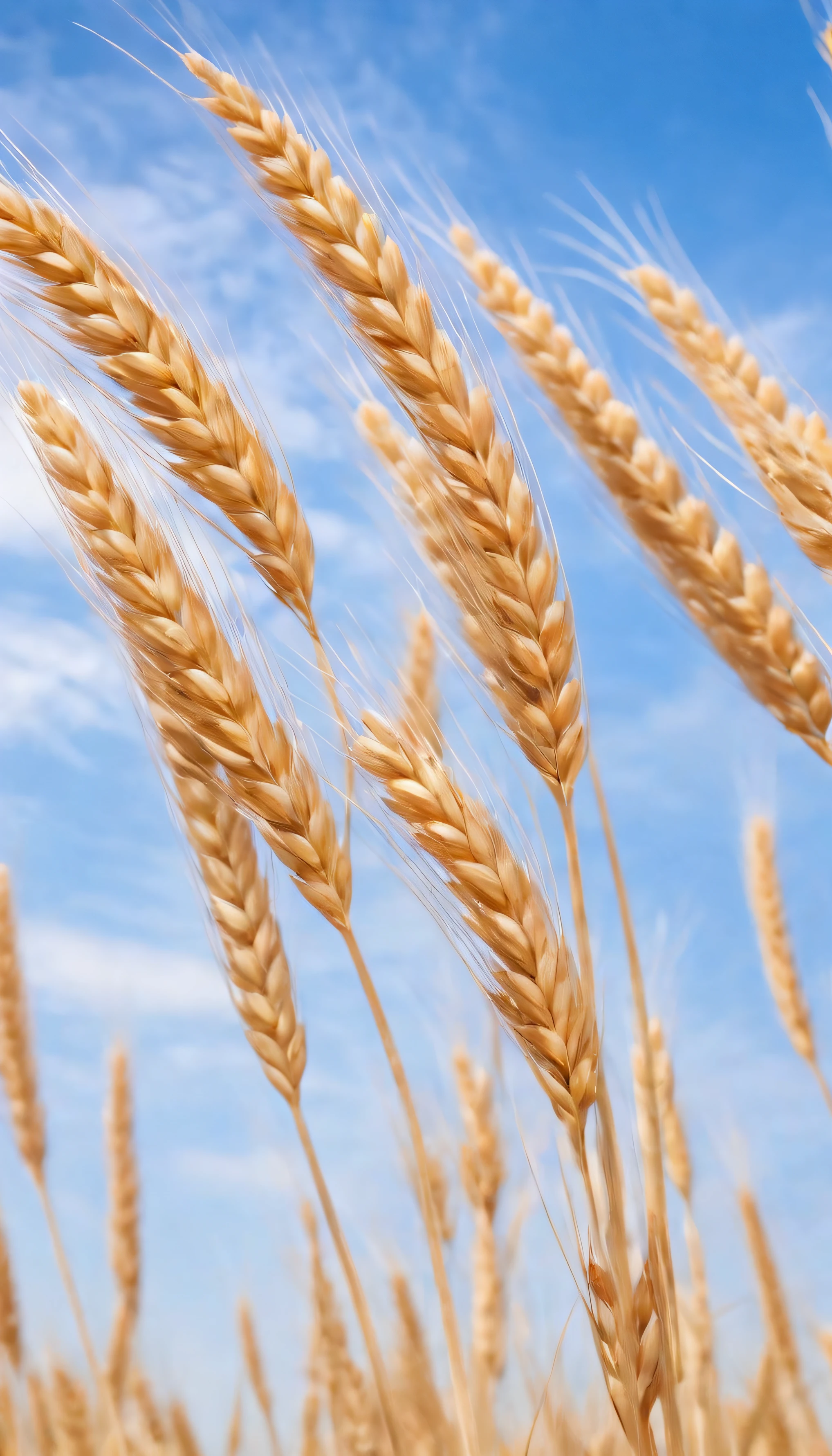 Masterpiece, best quality, (very detailed CG unified 8k wallpaper) (best quality), (best illustration), (best shade) naturally harvested wheat, super detailed, harvester, white clouds, blue sky, no humans --v6