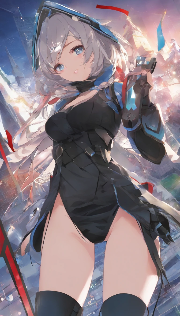 Dynamic angle, ((Full body posing:1.5), (colorful:1.2), (extremely detailed CG unity 16k wallpaper:1.1), (Denoising strength: 1.45), (tmasterpiece:1.37), ((official art)), (assault rifle、、Beautiful malay girl in hijab, clean detailed faces, Cyber, analogous colors, Glowing shadow, beautiful gradation, Clean image, Black hoodie outfit、 High detail, High definition, Blush, coalescence, beleza celestial, Very detailed, full body, Green eyes、, Depth of field, Soft lighting, god rays, sparkle, glowing light, ((masterpiece)), ((best quality)), High quality, UHD, award winning
