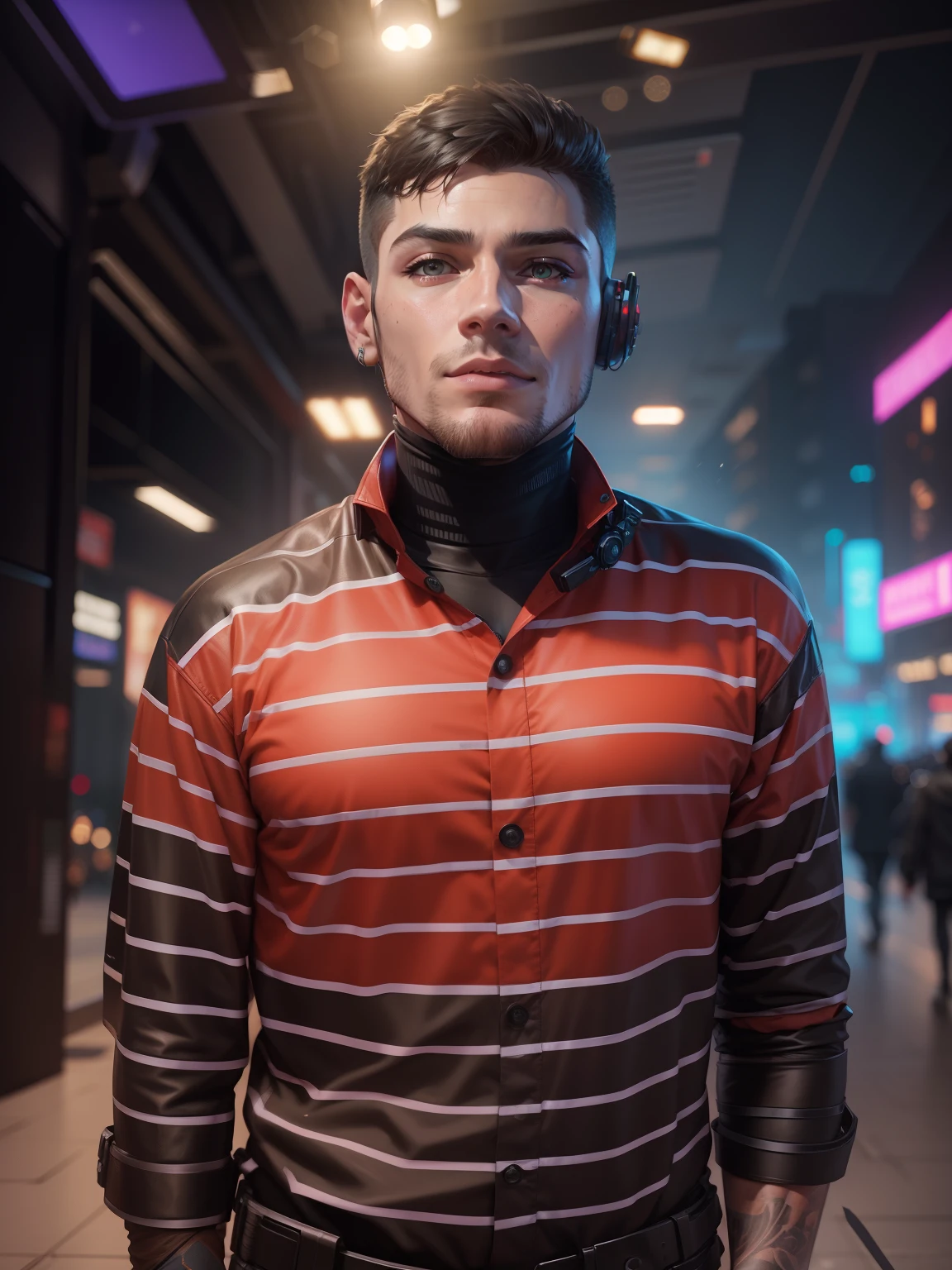 Change background,cyberpunk,handsome boy,realistic face,8k regulations