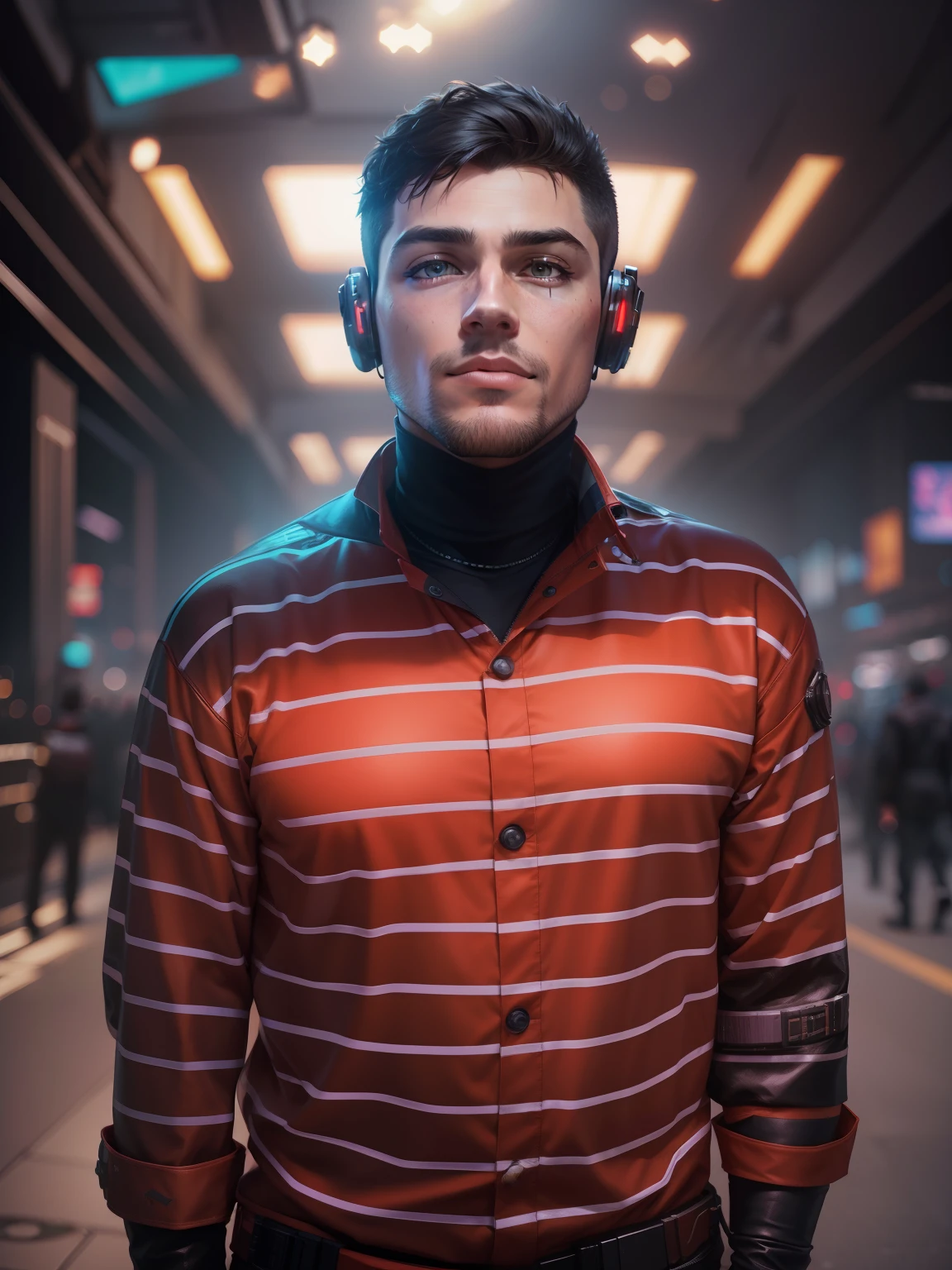 Change background,cyberpunk,handsome boy,realistic face,8k regulations