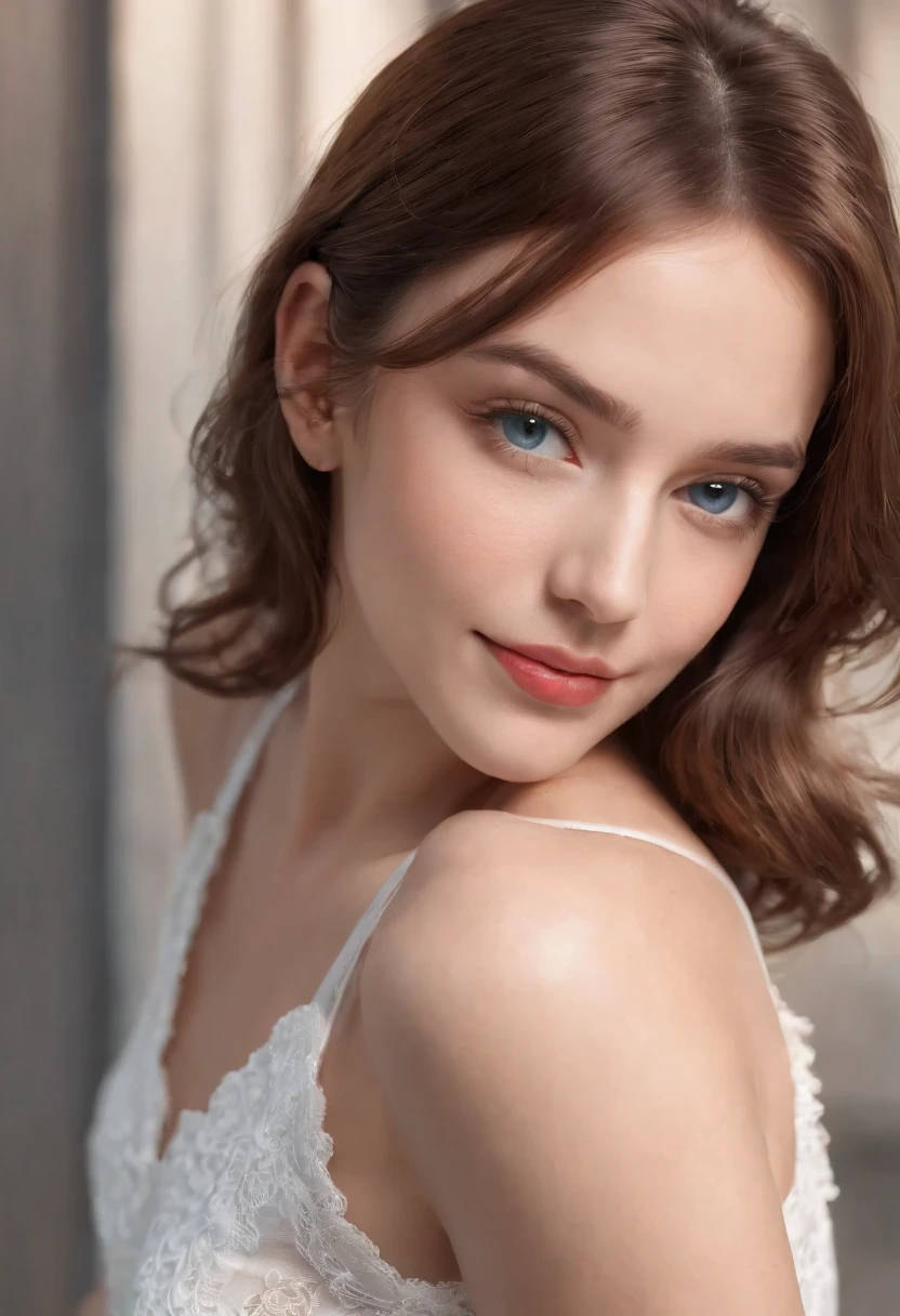 (RAW, analogue, Nikon Z 14mm ultra-wide angle lens, award-winning glamour photograph, ((best quality)), ((masterpiece)), ((realistic)), skin pores, subsurface scattering, radiant light rays, high-res, detailed facial features, high detail, sharp focus, smooth, aesthetic, extremely detailed, (extremely detailed eyes, extremely detailed iris), extremely detailed hair, extremely detailed skin, extremely detailed clothes, octane render, photorealistic, realistic, post-processing, max detail, realistic shadows, roughness, natural skin texture, real life, ultra-realistic, photorealism, photography, 8k UHD, photography, hdr, intricate, elegant, highly detailed, sharp focus, stunning, beautiful, gorgeous), (masterpiece:1.2, best quality1:1, ultra-detailed:1.2, best shadow, 8k:1.1), (massive city:1.3, rooftop:1.1, city structures below, handrails), (contrasting background, bright background), (beautiful detailed face), high contrast, (perfect illumination:1.2, beautiful color, delicate color), ((cinematic light)), colorful, hyper detail, dramatic light, intricate details, (1 girl, solo, brown hair, smiling face, short hair, wavy hair:1.1, blue eyes, dynamic angle, white tanktop, jeans, cowboy shot, arms down), depth of field