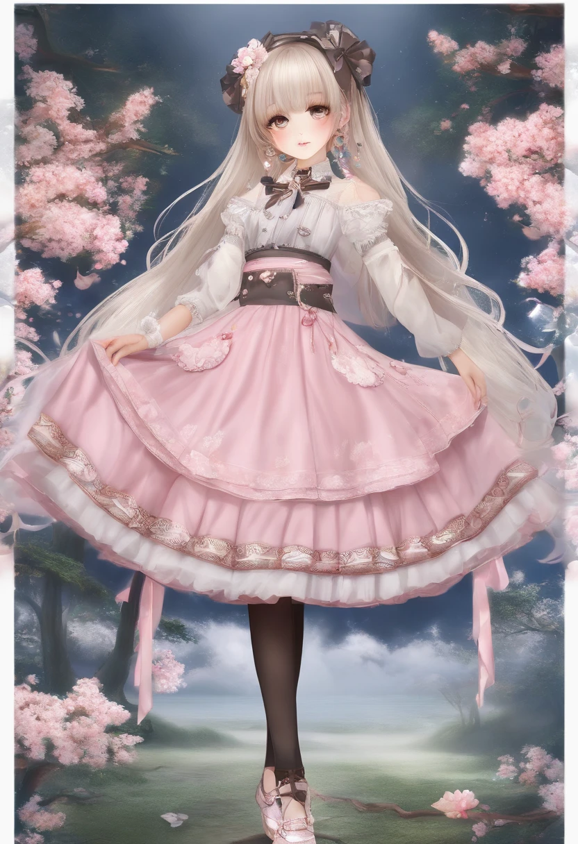 Q version,quadratic element,Japanese style,teens girl,is shy,Lolita skirt