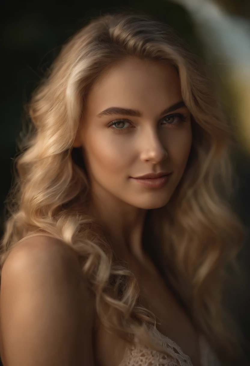 RAW, analog, Nikon Z 85mm,((best quality)), ((masterpiece)), ((realistic)),far fromthe camera image, gorgeous russian woman, blond, 18 year old, posing in a beach, wearing lingerie petite, smile with teeth showing, ((small breasts)), intricate details, highly detailed, sharp focus, professional, 4k, god rays, hand model, stunning brown eyes, petite,strong chin big ramus dnot defined jawline  huge strong cheekbones highset cheekbones big eyes. great face projection highres, detailed facial features, high detail, sharp focus, smooth, extremely detailed, photo_\(ultra\), photorealistic, realistic, post-processing, max detail, roughness, real life, ultra realistic, photorealism, 8k uhd, SEMI-SILHOUETTE light, slavic face, long blon hair, beautiful hair, real face face