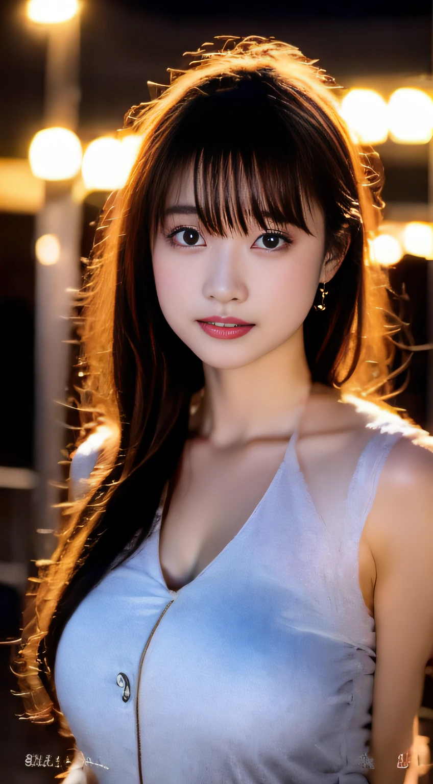 top-quality。８K-Picture。Ultra-high pixel。The background is the city at night。girl with。hair is long and slightly wavy,,,,,,,,,,,,,,,,,,,,,,,,,,,,,,,,,,,,,,,,,,,,,,,,,,,,,,,,,,,,,,,,,,,,,,,,,,。The color is dark brown。Glamour style、((huge-breasted：1.8))。wearing red dress、Photos dancing brilliantly。Delicate finish overall。The body line is gorgeous。legs are long、Wear red high heels。((Hair shines like a reflection of the street。The eyeball reflects the surrounding landscape。The skin is wet with night dew))。Almost perfect woman。((time々In close-up of the upper body))。The second highlighted part々I want you to express it in close-ups。