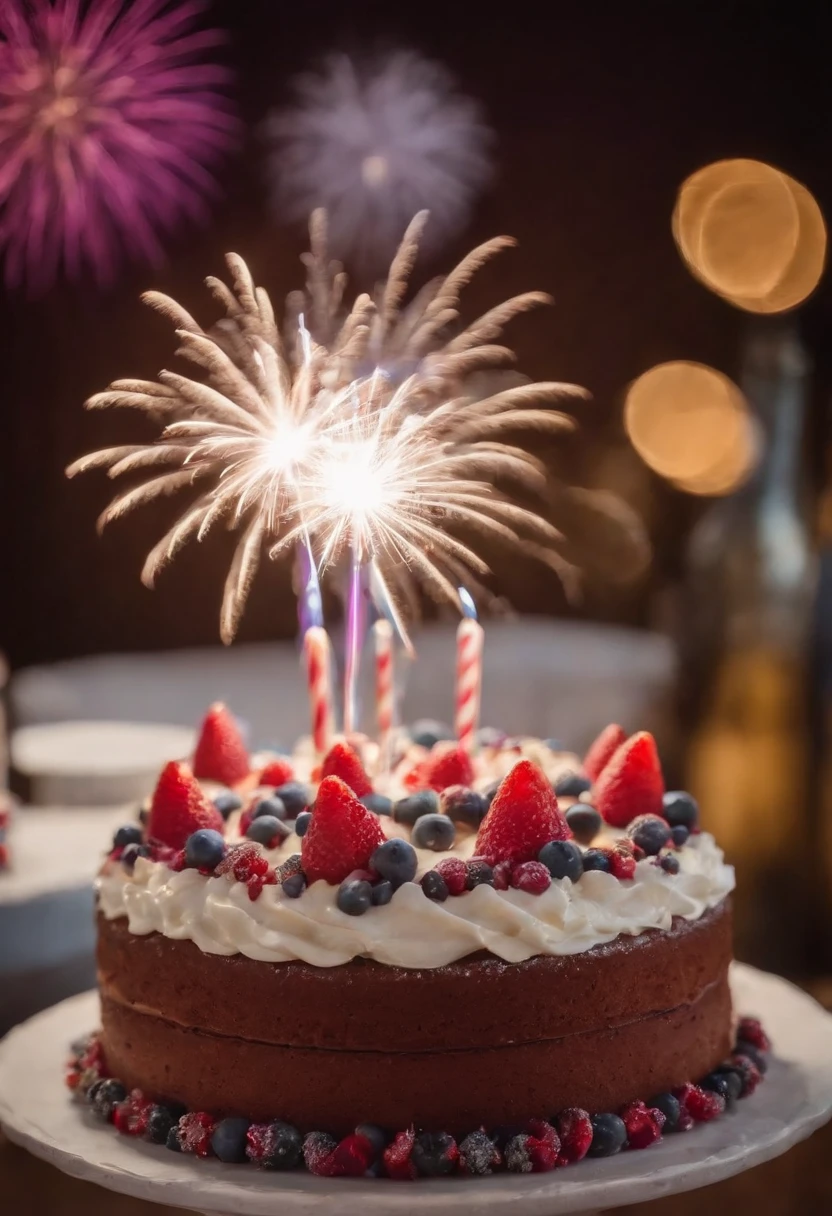Capture candid moments of the party, ribbons, celebration, fireworks, cake, fun, joy