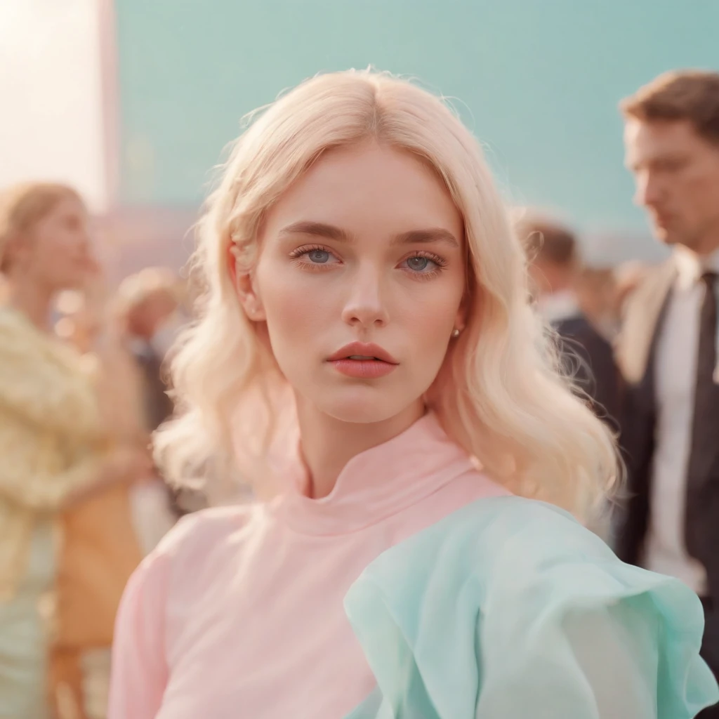 Party, neopop, pastel colors, by jimmy marble, portrait