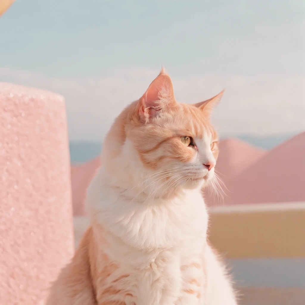 Cat, neopop, pastel colors, by jimmy marble, portrait