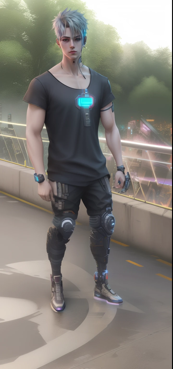 Muscular man with arms crossed side profile