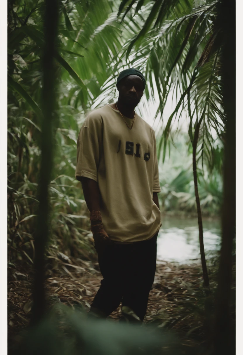 Jungle, in the style of rap aesthetics, schizocore, photo taken with fujifilm superia, charly amani, oversized portraits, babycore