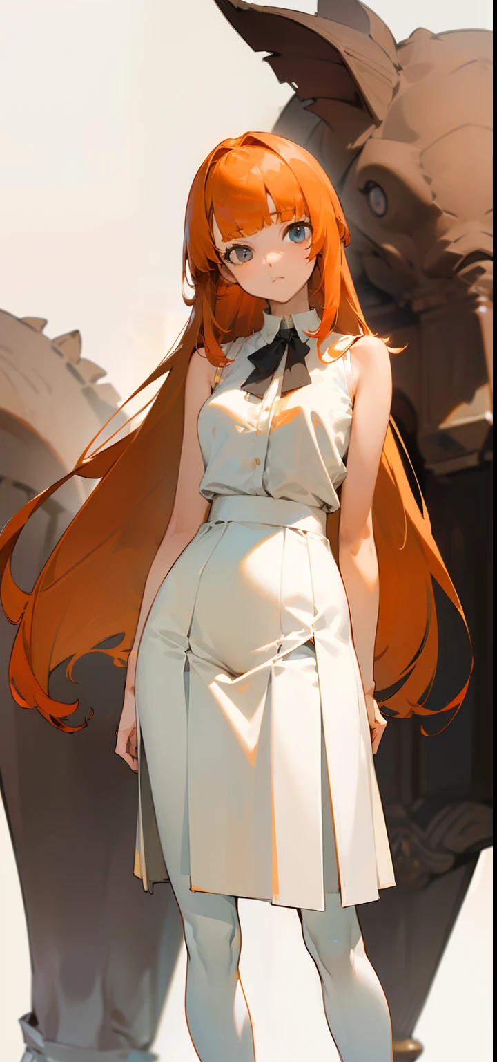 (from below),nsfw,(porn image:1.5),((1girl:1.5),curvy,petite,beautiful breasts,(large breasts),pale skin,erect nipples),((realistic),high resolution,best quality,masterpiece,(Sense of presence:1.5),(((Dynamic,bold))))),(((long High ponytail),(thin hair:1.5),(straight hair),Swept bangs,(extra light coppery red hair),(hair over one eye),hair blowing in the wind)),(long knit dress:1.2),walking