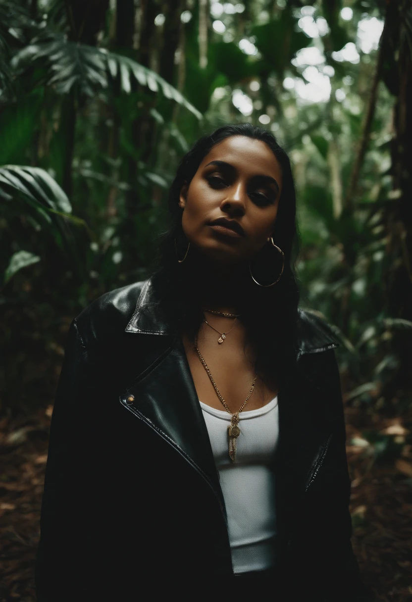 girl,Jungle, in the style of rap aesthetics, schizocore, photo taken with fujifilm superia, charly amani, oversized portraits, core