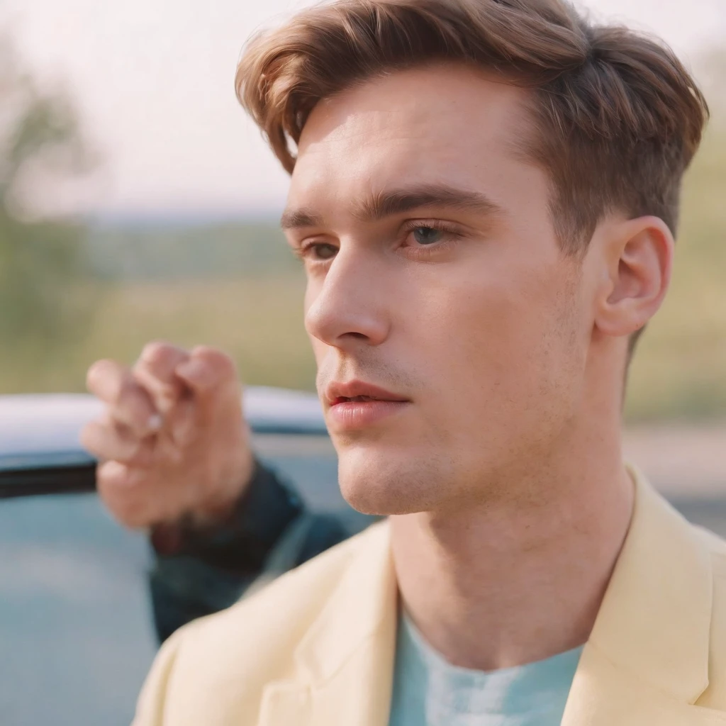 Man, neopop, pastel colors, by jimmy marble, portrait