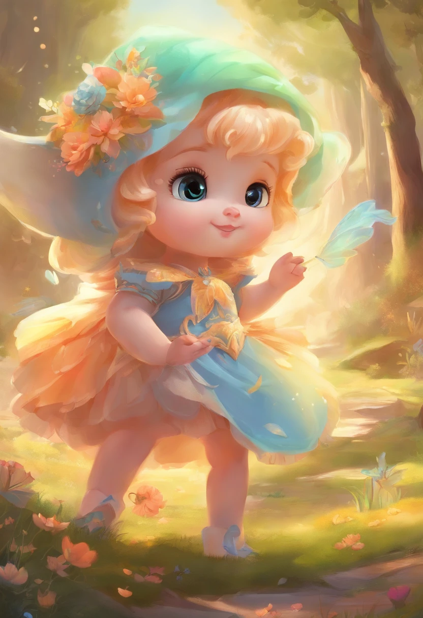 (masterpiece), (top-quality), (ultra-detailliert), (full body Esbian:1.2), Super Cute, Baby, Pixar, Baby in dress,Big bright eyes, fluffly, A smile, Delicate and fine, fairytale, Incredibly high detail, pixer style, Bright color palette, natural soft light, Simple background with pure colors, octan render, Trending on ArtStation, a gorgeous, ultra wide-angle, 8K, hard disk, realisitic