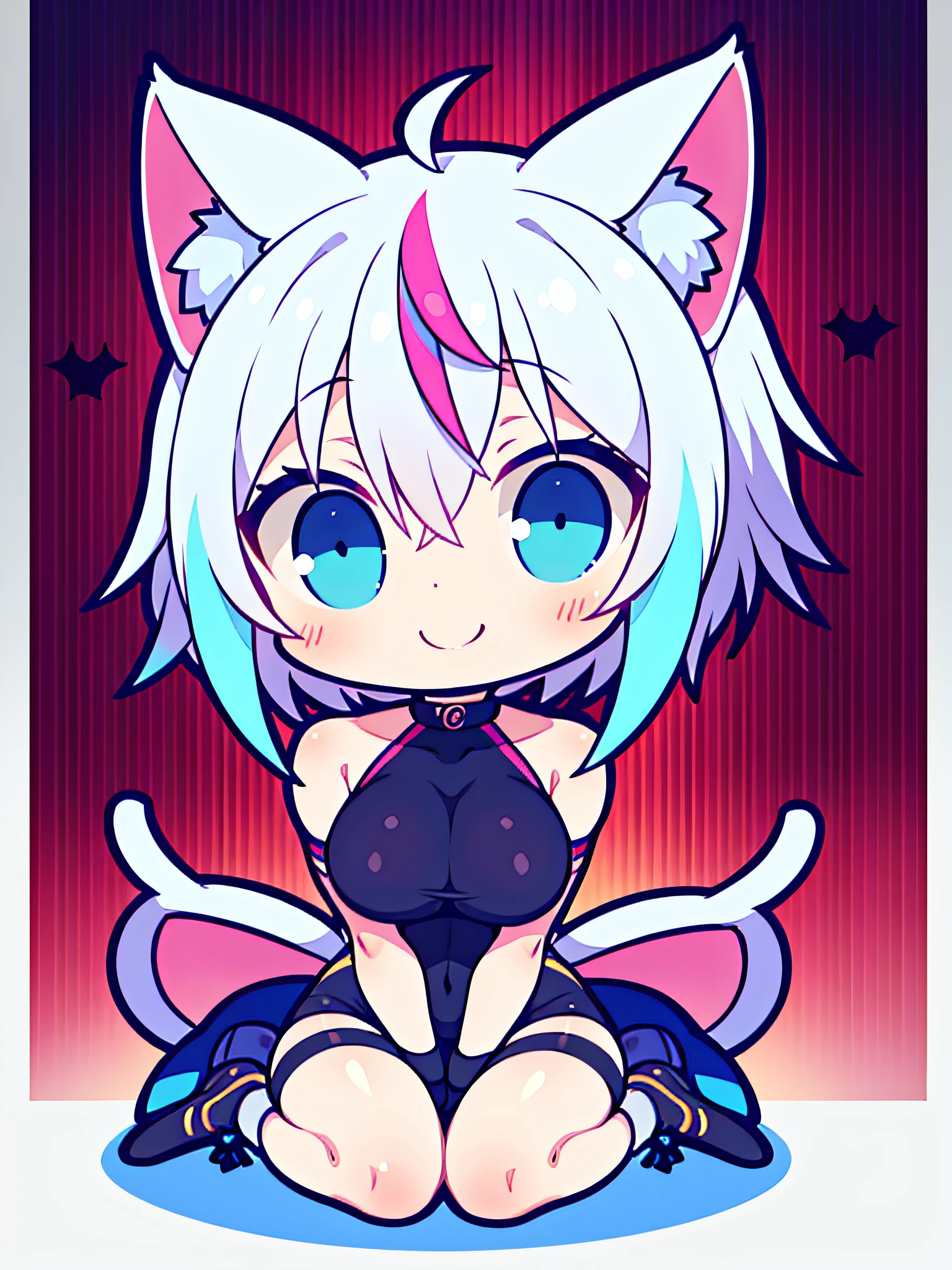 (Ahegao) CYAN Girl,Wear red lingerie,bright red lips,Detailed eyes and face,Long loose CYAN hair,standing in a dark room,Soft lighting,vivid colors,Artistic portrait,High resolution. (SNFW)