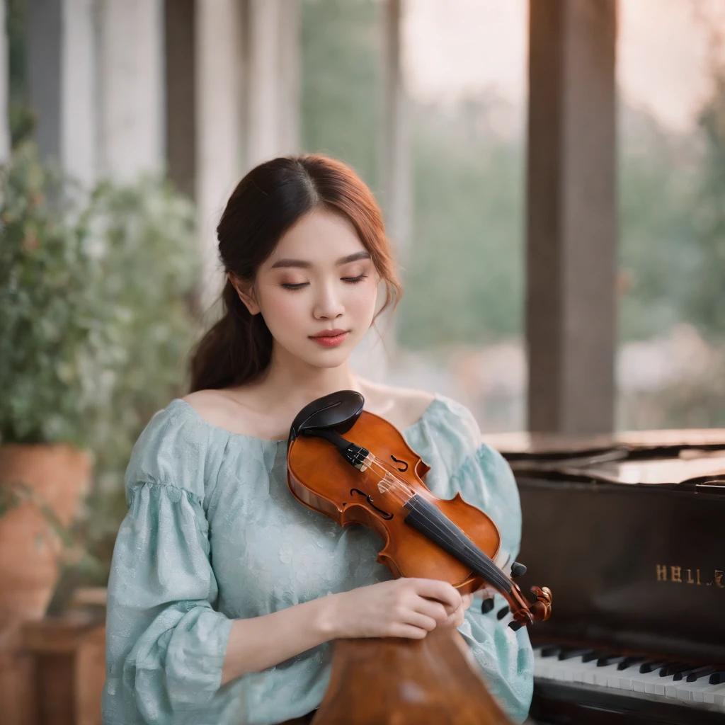 Musicians, in the style of kawaii aesthetic, helios 44-2 58mm f/2, asian-inspired, soft yet vibrant