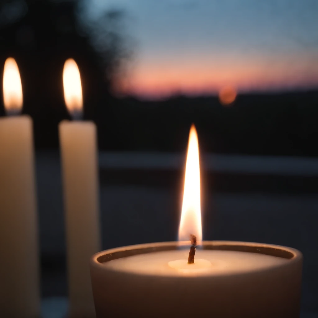 Candlelight, in the style of kawaii aesthetic, helios 44-2 58mm f/2, asian-inspired, soft yet vibrant