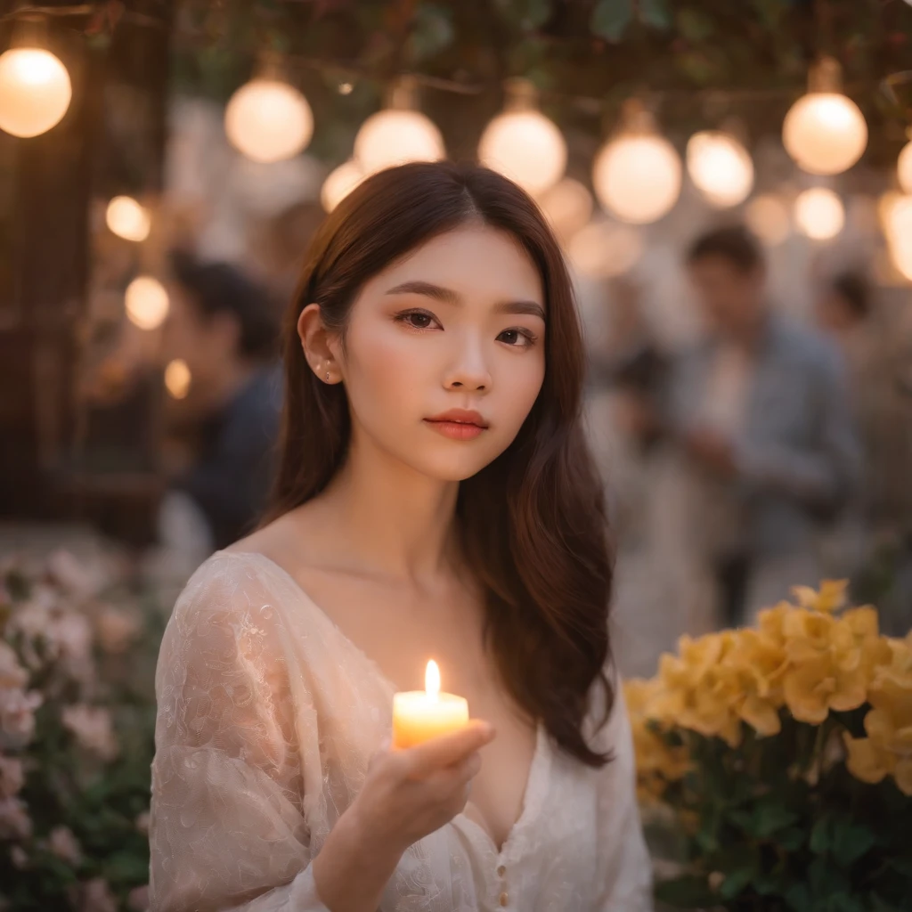 Market, neopop Candlelight, in the style of kawaii aesthetic, helios 44-2 58mm f/2, asian-inspired, soft yet vibrant