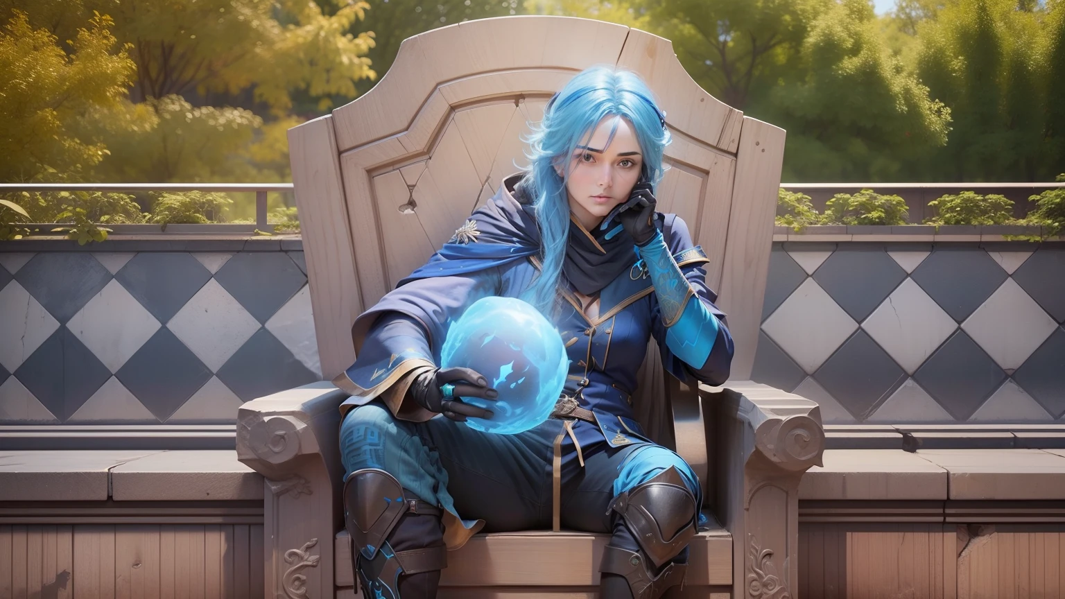 Don't change the picture, just change the hand to make it look like it's holding a blue ember
