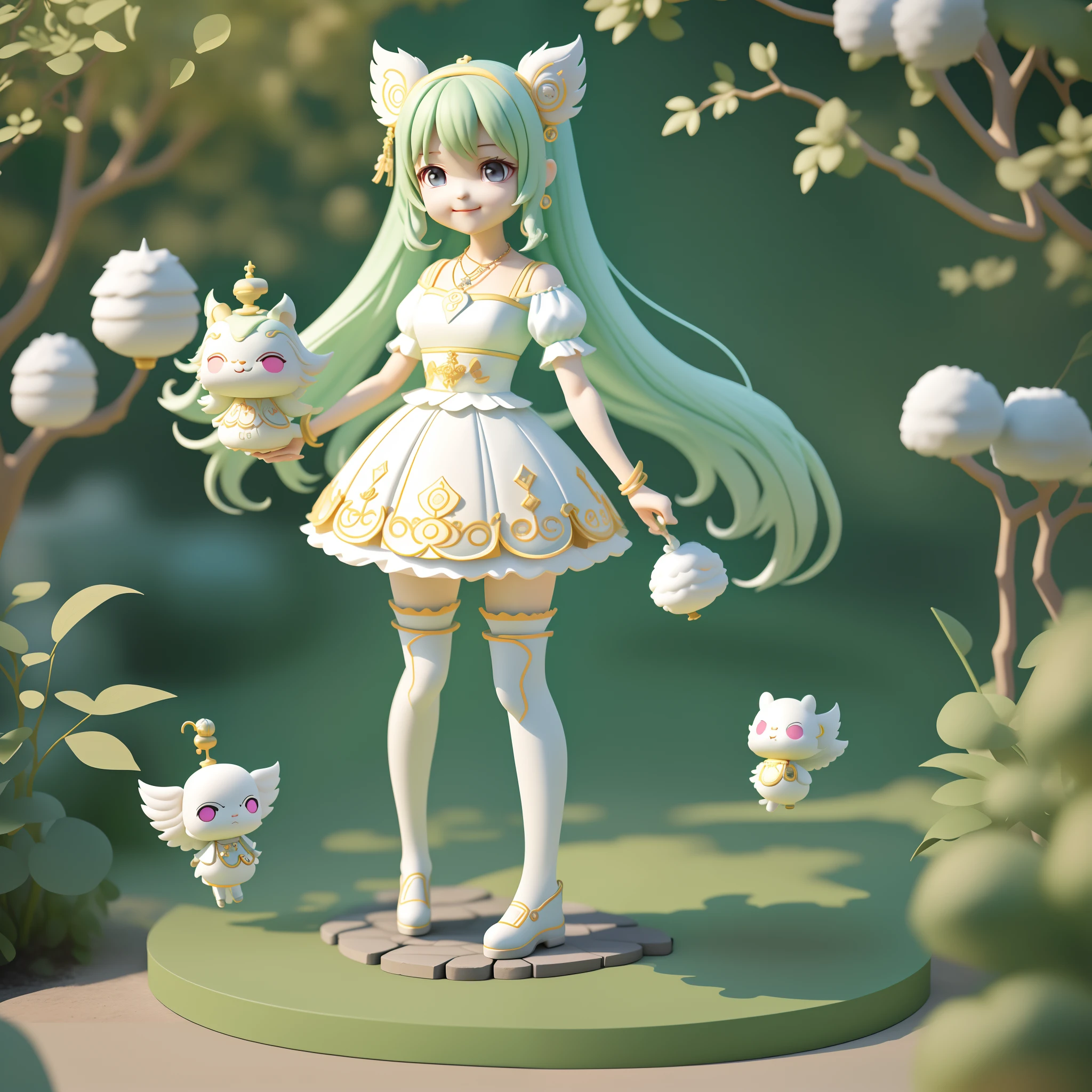 (A cute smiling girl),Different colored eyes remind necklace、tchibi、adorable and fluffy、Logo design、comic strip、movie light effect、Attractive 3D Vector Art、Cute and Quirky Fantasy Art、bokeh dof、handpainted、digitial painting、Soft lighting、Isometric style、4K 分辨率、photo realistic render、highly detailed cleaning、Vector image、realistic masterpiece、professional photoshooting、simple space background、flat white background、 isometry、vibrant vector、on the garden。