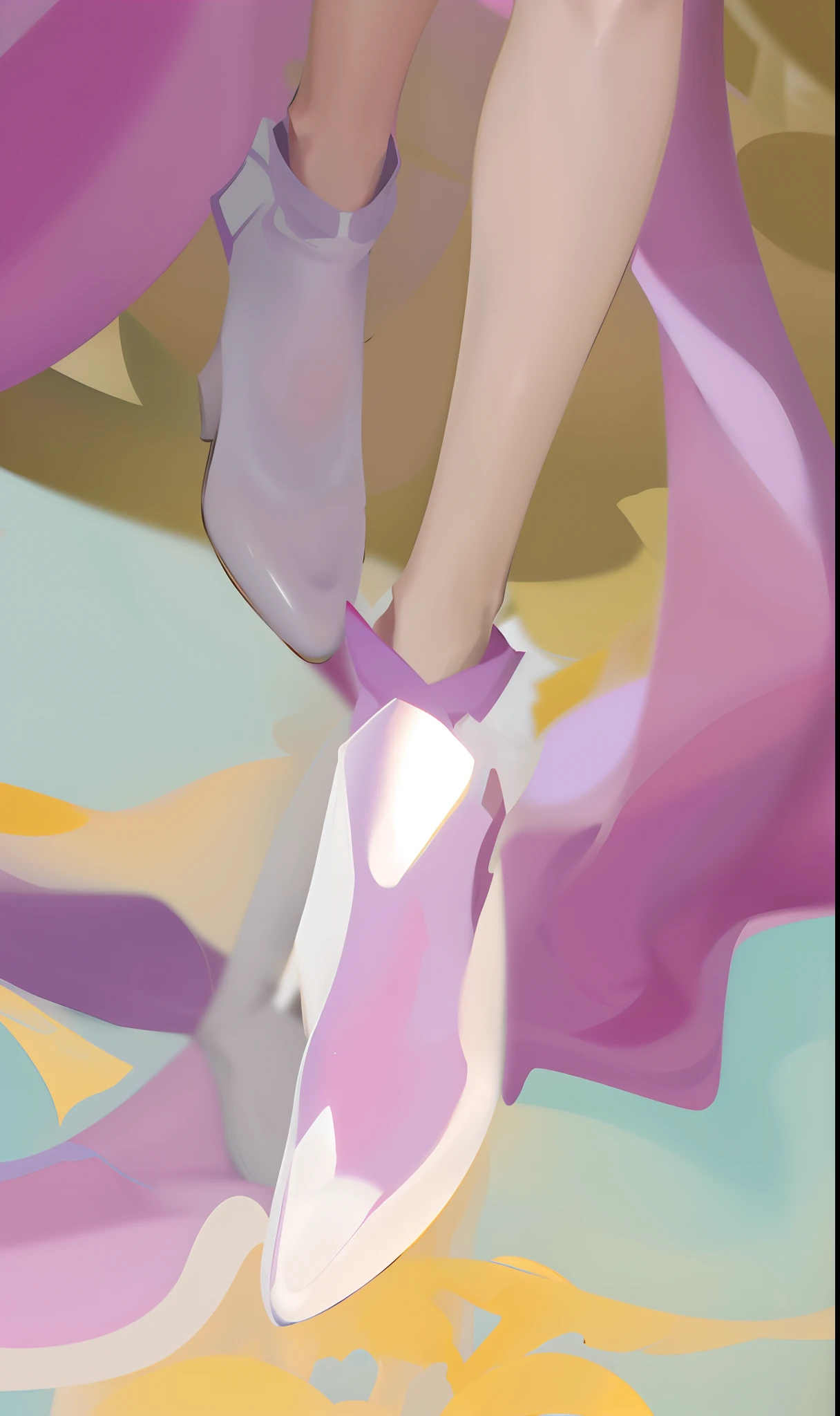 There was a woman in a pink dress and white shoes, soft digital painting, low details. Digital painting, Ultra detail. Digital painting, flowing sakura-colored silk, inspired by Yanjun Cheng, smooth. Digital painting, brittleness. Digital painting, made with anime painter studio, sharp digital painting, drawn in anime painter studio