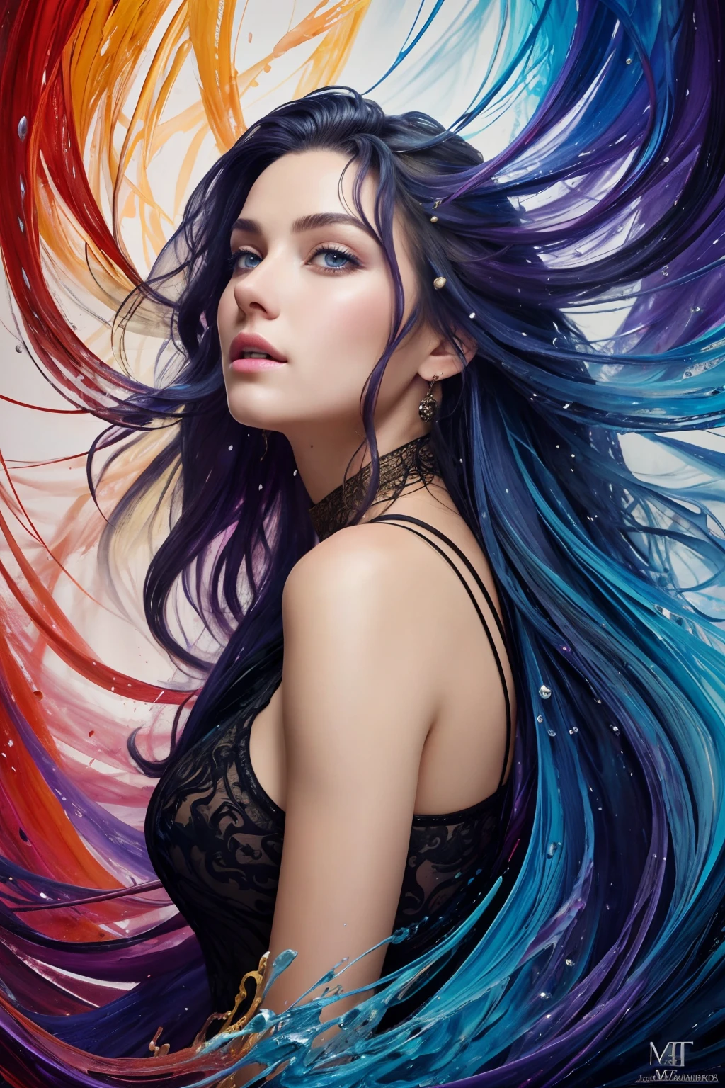 Colorful beautiful girl: a giru 18-years old, messy hair, oil painting, nice perfect face with soft skinice perfect face, blue yellow colors, light purple and violet additions, light red additions, intricate detail, splash screen, 8k resolution, masterpiece, cute face,artstation digital painting smooth veryBlack ink flow: 8k resolution photorealistic masterpiece: intricately detailed fluid gouache painting: by Jean Baptiste Mongue: calligraphy: acrylic: watercolor art, professional photography, natural lighting, volumetric lighting maximalist photoillustration: by marton bobzert:, complex, elegant, expansive, fantastical,  wavy hair, vibrant, Best quality details, realistic, High definition, High quality texture, epic lighting, Cinematic film still, 8k, soft lighting, anime style, masterful playing card border, random Colorful art, oil painting, blue yellow colors, light purple and violet additions, light red additions, intricate detail, splash screen, 8k resolution, masterpiece, artstation digital painting smooth veryBlack ink flow: 8k resolution photorealistic masterpiece: intricately detailed fluid gouache painting: by Jean Baptiste Mongue: calligraphy: acrylic: watercolor art, professional photography, natural lighting, volumetric lighting maximalist photoillustration: by marton bobzert:, complex, elegant, expansive, fantastical,  vibrant