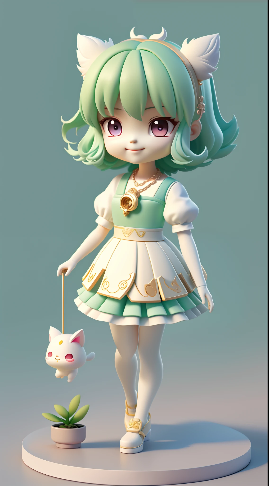 （A cute smiling girl），Different colored eyes remind necklace、tchibi、adorable and fluffy、Logo design、comic strip、movie light effect、Attractive 3D Vector Art、Cute and Quirky Fantasy Art、bokeh dof、handpainted、digitial painting、Soft lighting、Isometric style、4K 分辨率、photo realistic render、highly detailed cleaning、Vector image、realistic masterpiece、professional photoshooting、simple space background、flat white background、 isometry、vibrant vector、on the garden。