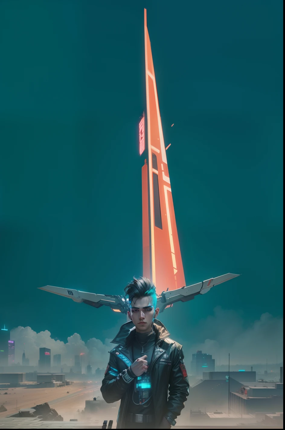 Change background cyberpunk handsome boy realistic face, 8k,ultra realistic